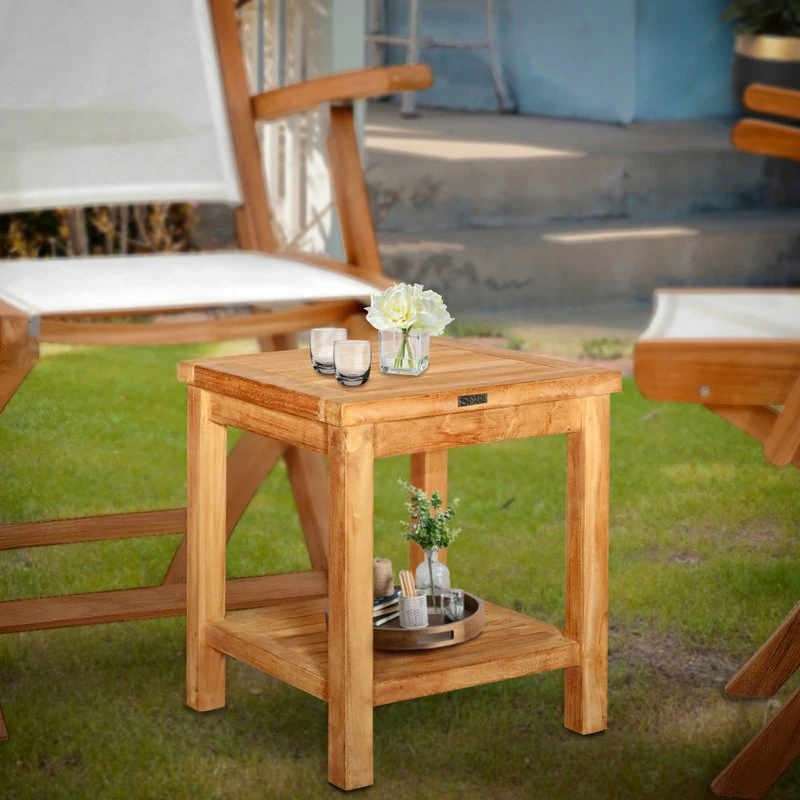Cheapest ๐ Seven Seas Teak End Table With Shelf ๐งจ - Image 2
