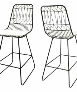 Budget ✔️ GDFStudio GDF Studio Lilith Indoor Wire Counter Stools With Cushions, Set Of 2, Black 😀