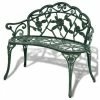 Cheapest 😍 Vida XL LLC VidaXL Patio Bench 39.4" Cast Aluminum Green Garden Rose Porch Park Chair ✔️