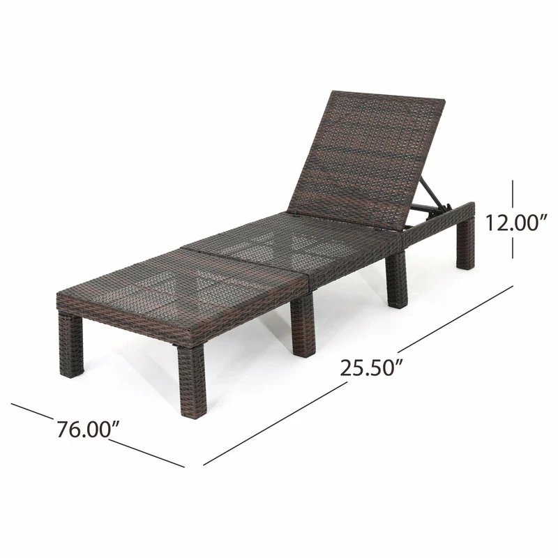 Cheapest ๐ GDFStudio GDF Studio Joyce Outdoor Wicker Chaise Lounge With Cushion, Orange, Set Of 2 ๐ - Image 4