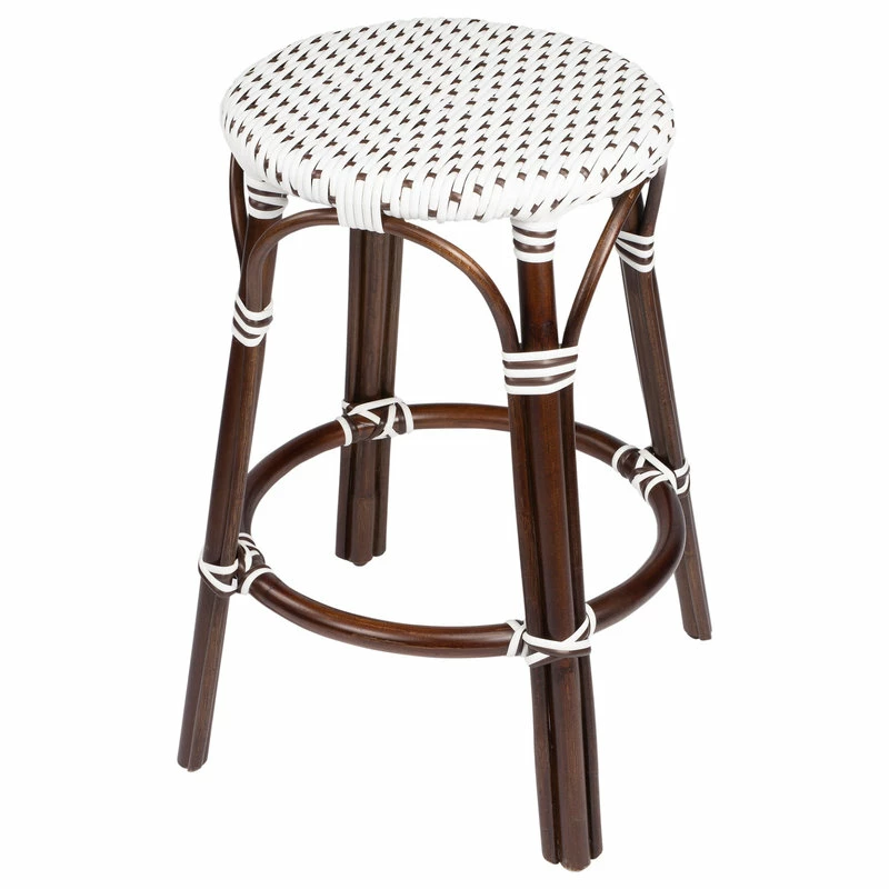 Best Pirce 🛒 Butler Specialty Company Tobias Brown And White Rattan Counter Stool 🥰 - Image 2