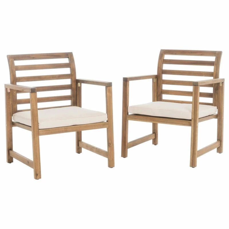 Brand new โจ GDFStudio Emilano Outdoor Acacia Wood Club Chair With Water Resistant Cushions, Set Of 2 โ๏ธ