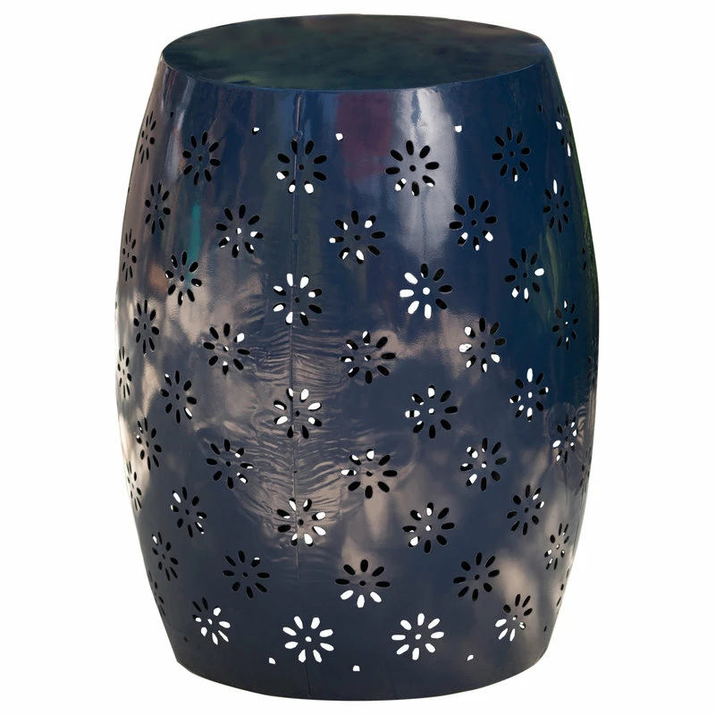 Outlet π GDFStudio GDF Studio Breeze Outdoor 15" Iron Side Table, Dark Blue π