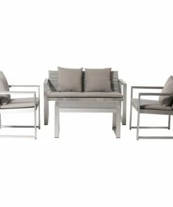New 🎉 Pangea Home Chester 4-Piece Sofa Set, Gray/Gray ✨