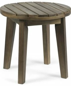 New ⭐ GDFStudio GDF Studio Parker Outdoor 16" Acacia Wood Side Table, Gray Finish 🎁