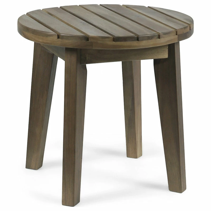 New โญ GDFStudio GDF Studio Parker Outdoor 16" Acacia Wood Side Table, Gray Finish ๐
