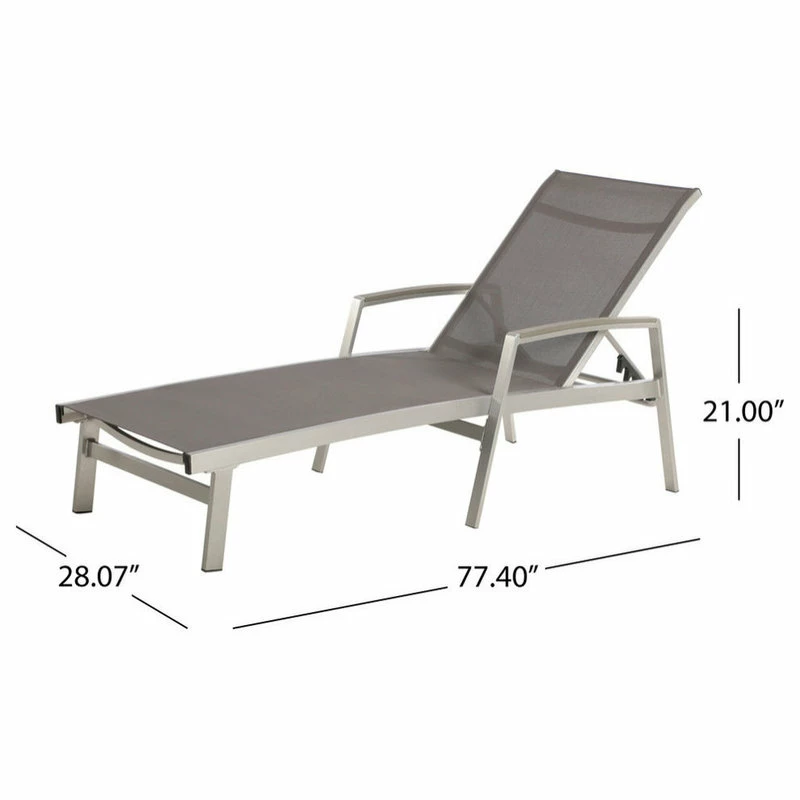 Cheapest ⭐ GDFStudio GDF Studio Joy Outdoor Mesh And Aluminum Chaise Lounge, Gray 💯 - Image 4
