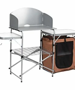Best deal 🎁 Costway Foldable Camping Table Outdoor BBQ Portable Grilling Stand W/ Bag 🧨