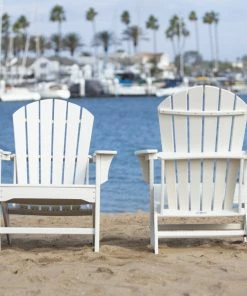 Cheap 😉 LuXeo USA Hampton Poly Outdoor Patio Adirondack Chairs, Set Of 2, White 😉