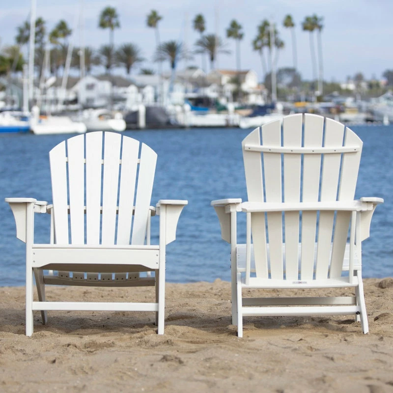 Cheap ๐ LuXeo USA Hampton Poly Outdoor Patio Adirondack Chairs, Set Of 2, White ๐