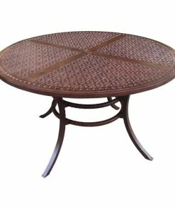 Promo 😍 IPatio Furniture Newport Cast Rose Ebony Aluminum 60" Round Dining Table 😉