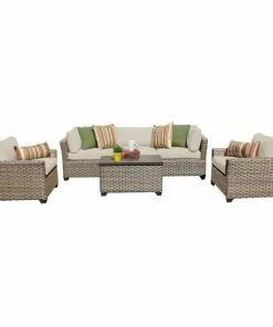 Outlet 👏 TKClassics TK Classics Monterey 6 Piece Outdoor Wicker Sofa Set 06b In Beige 🎁