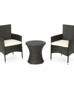 Budget 🥰 GDFStudio GDF Studio 3-Piece West Outdoors Brown Wicker Chat Set 💯