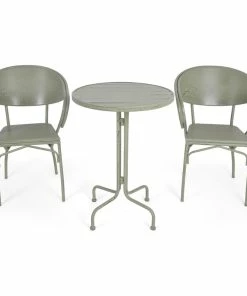 Coupon 👏 GDFStudio Arthur Desert Outdoor Modern 3 Piece Bistro Set, Crackle Green 💯