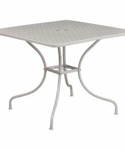 Best Pirce 👏 Flash Furniture 35.5" Steel Patio Table, Light Gray 🔥