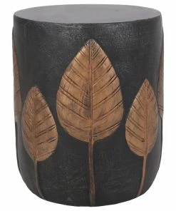 Budget 👏 GDFStudio Travis Outdoor Lightweight Concrete Side Table, Black And Antique Copper 🔥