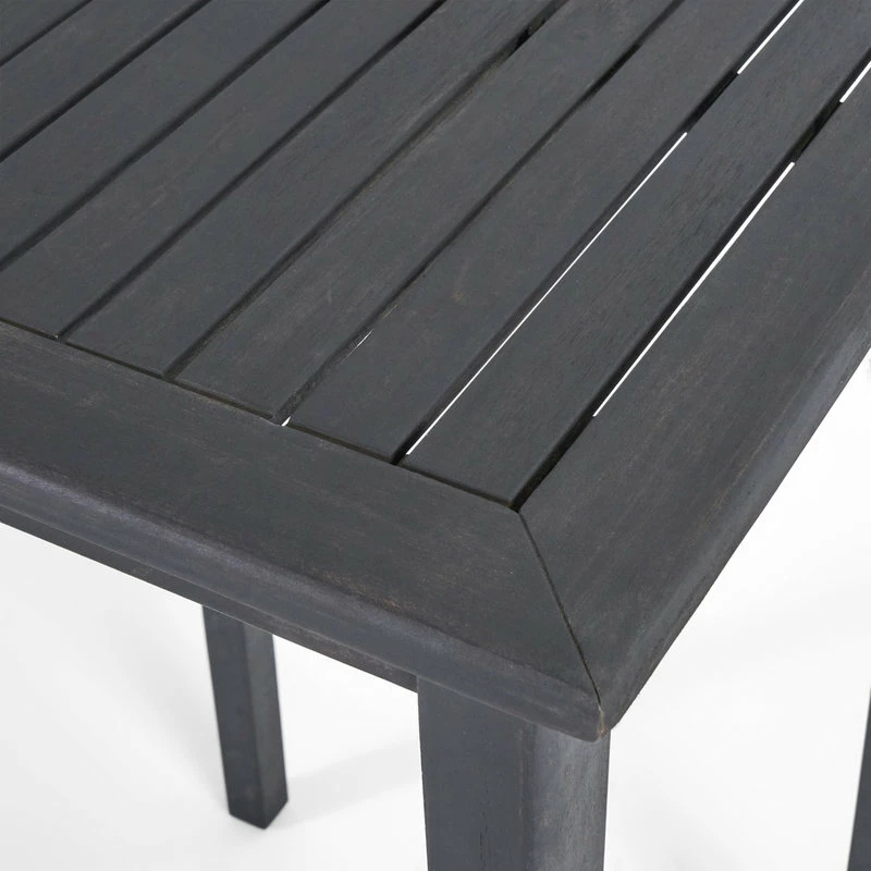 Best Pirce 🤩 GDFStudio Teresa Outdoor Acacia Wood Rectangle Bar Table, Dark Gray ✨ - Image 3