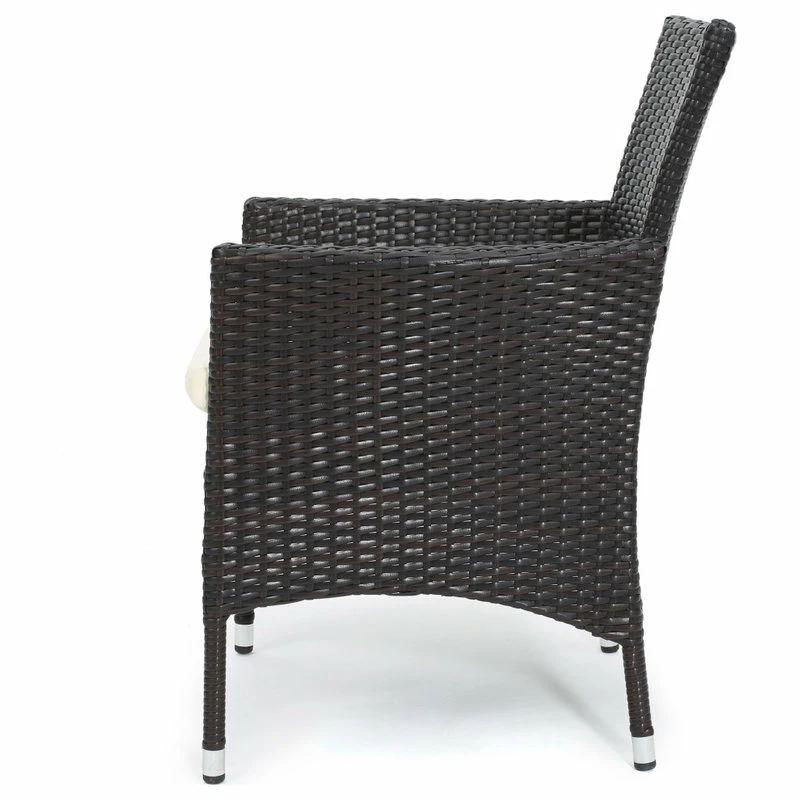 Best Sale 😍 GDFStudio GDF Studio 3-Piece Dorchester Outdoor Brown Wicker Bistro Set With Cushion ❤️ - Image 11