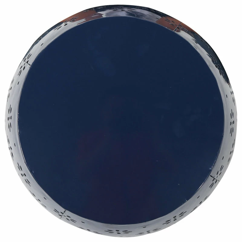 Outlet π GDFStudio GDF Studio Breeze Outdoor 15" Iron Side Table, Dark Blue π - Image 5