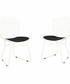 Buy 👏 GDFStudio GDF Studio Fonda Outdoor Iron Chairs, Set Of 2, White/Black 🔥