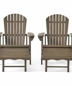 Brand new 😀 GDFStudio GDF Studio Katherine Outdoor Reclining Wood Adirondack Chairs, Set Of 2, Gray ✔️