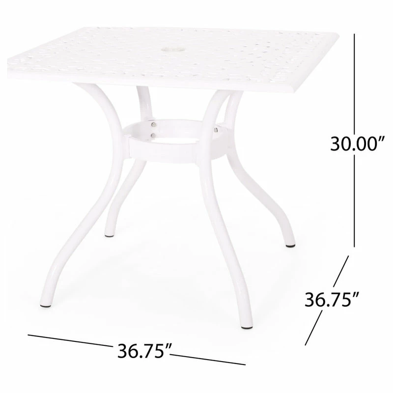 Cheapest 😉 GDFStudio Veronica Traditional Outdoor Aluminum Square Dining Table ✔️ - Image 3