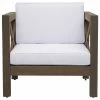 Buy 🛒 GDFStudio Louise Outdoor Acacia Wood Club Chair With Cushion, White ✨