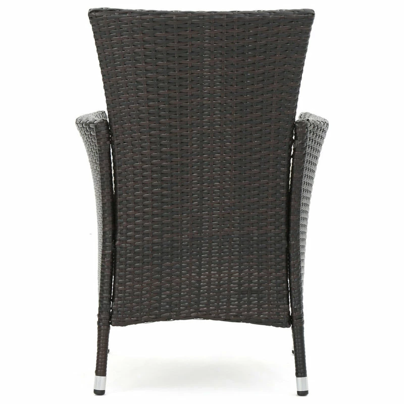 Flash Sale 😀 GDFStudio GDF Studio Clementine Outdoor Multibrown PE Wicker Dining Chairs, Set Of 2 😍 - Image 8