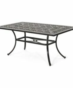 Coupon ❤️ GDFStudio Joyce Outdoor Rectangular Cast Aluminum Dining Table 🔥