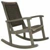 Cheap 🎁 Outdoor Interiors Gray Wash Eucalyptus And Driftwood Gray Wicker Rocking Chair 🤩