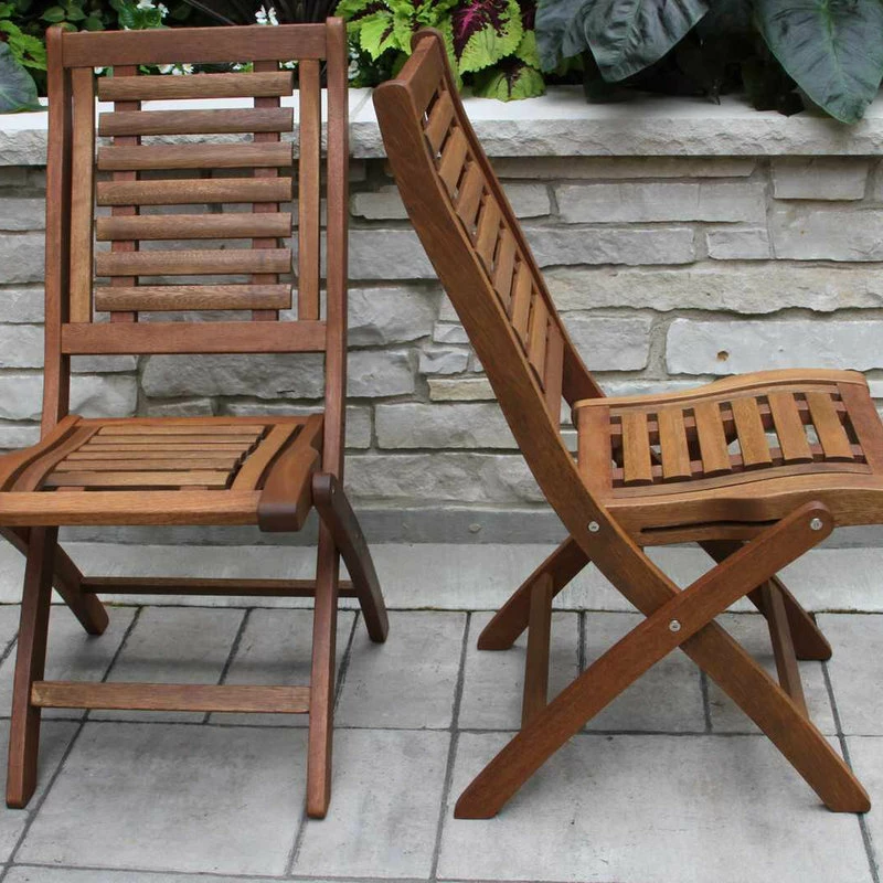 Flash Sale ๐ Outdoor Interiors 3-Piece Eucalyptus Folding Bistro Set ๐คฉ - Image 5