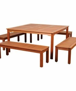 Wholesale 🎉 Amazonia Richfield 5-Piece Patio Square Dining Set | Eucalyptus Wood 🛒