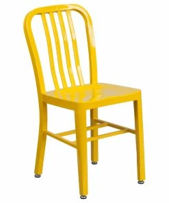 Coupon 😍 Flash Furniture Yellow Metal Indoor Outdoor Chair 🧨