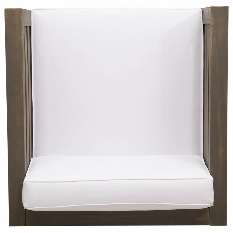 Brand new โ๏ธ GDFStudio Louise Outdoor Acacia Wood Club Chairs With Cushions, Set Of 2, White โ๏ธ - Image 12