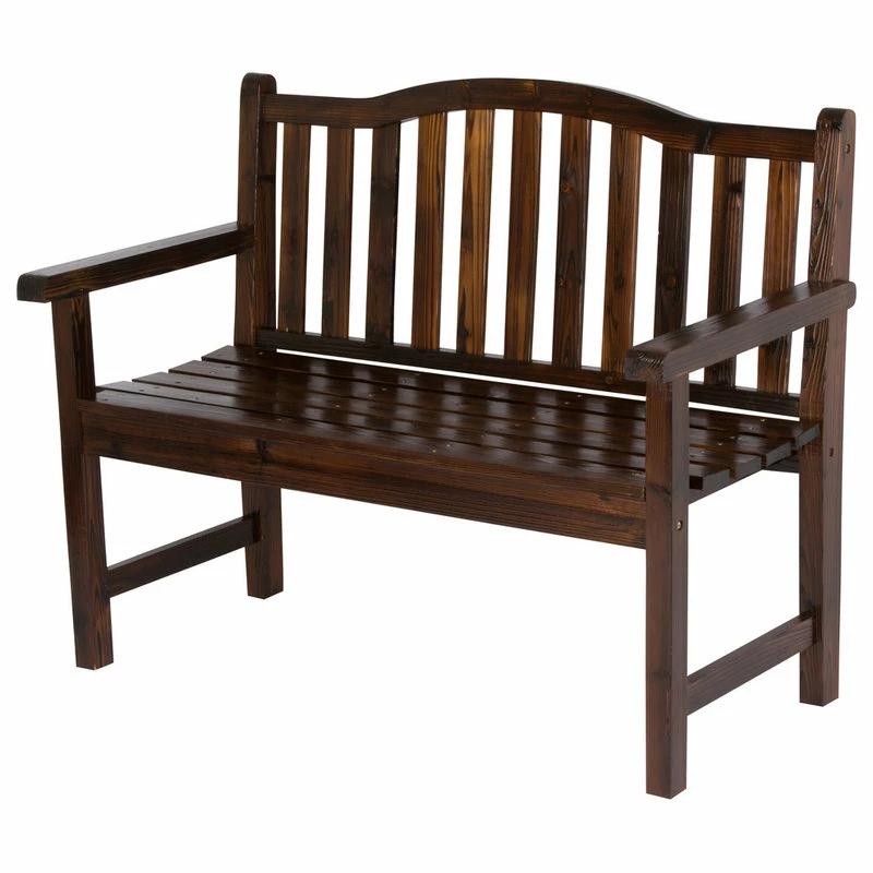 Deals 👍 Shine Company Belfort Garden Bench, Burnt Brown 😍
