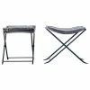 Deals 🥰 CREATIVE CO-OP Collapsible Charcoal Leather And Metal Stool 🔥