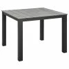Budget 👍 LexMod Maine 40" Outdoor Aluminum Dining Table, Brown Gray 😉
