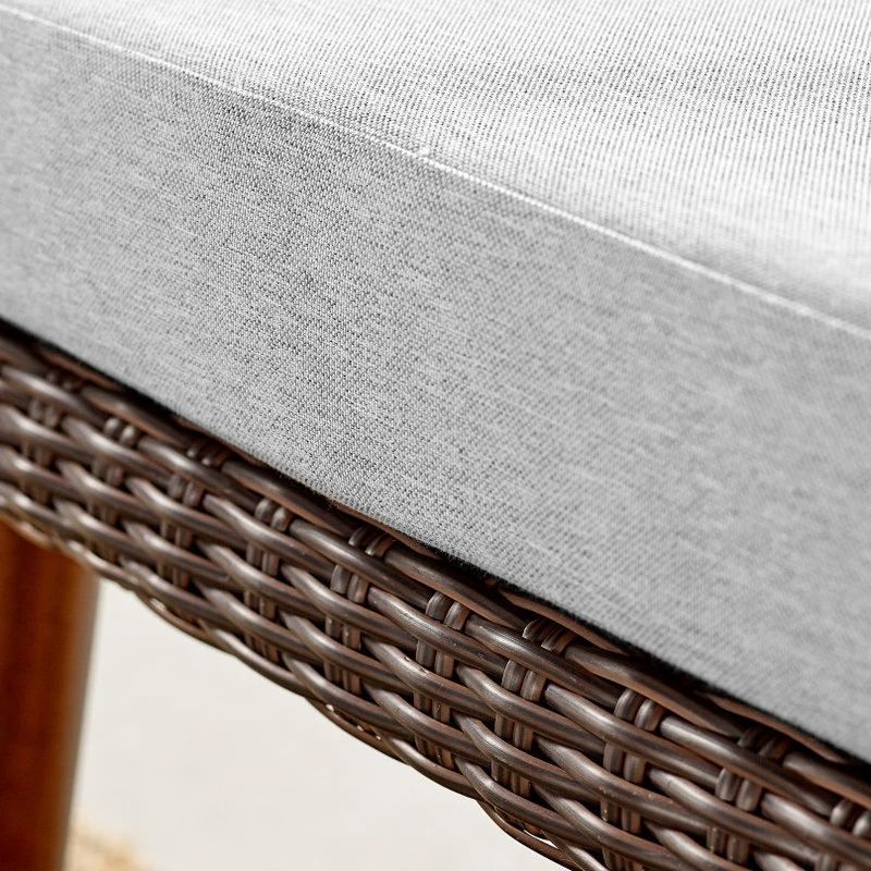 Outlet 🔔 Bolton Furniture, Inc. Athens All-Weather Brown Wicker Outdoor Chairs, Gray Cushions, Set Of 2 🥰 - Image 7