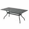 Deals 🥰 GDFStudio GDF Studio Taylor Cast Aluminum Rectangle Table, Black Sand 🌟
