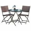 Coupon 💯 GDFStudio GDF Studio 3-Piece Cantinela Outdoor Wicker Folding Bistro Set 👍