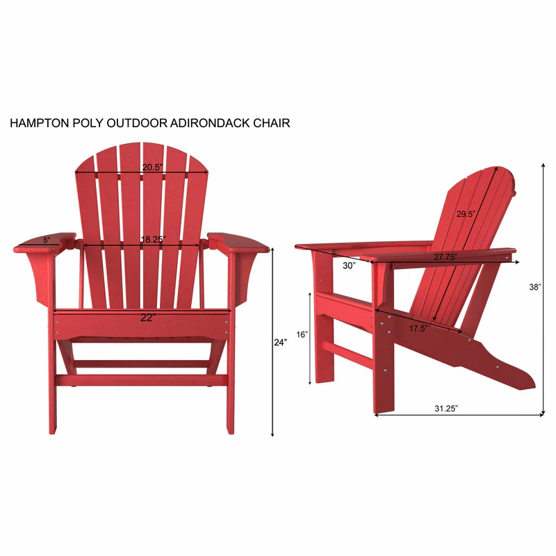 Cheap ๐ LuXeo USA Hampton Poly Outdoor Patio Adirondack Chairs, Set Of 2, White ๐ - Image 14