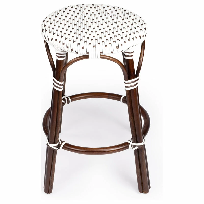 Best Pirce 🛒 Butler Specialty Company Tobias Brown And White Rattan Counter Stool 🥰 - Image 4