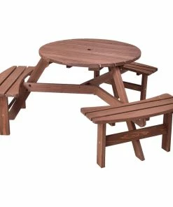 Budget ✨ Costway Patio 6 Person Outdoor Wood Picnic Table Bench Set Dining Seat Garden 🔔