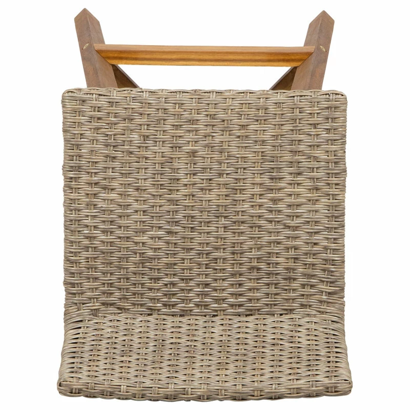 Coupon 🤩 GDFStudio Jessie Outdoor Wood And Wicker Barstool, Set Of 4, Light Brown, Teak Finish 🎁 - Image 9