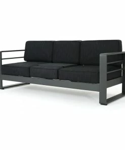 Coupon ✨ GDFStudio GDF Studio Crested Bay Outdoor Gray Aluminum Sofa Couch With Cushions 🎁