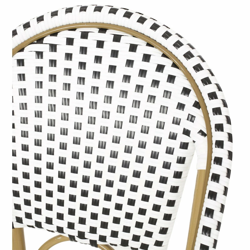 Promo ๐ฅฐ GDFStudio Grelton Outdoor Aluminum French Barstools, Set Of 2, Black/White/Bamboo ๐ฏ - Image 6