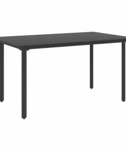 Best Pirce ๐ Vida XL LLC VidaXL Patio Dining Table Black 59.1" Steel And Glass Outdoor Garden Dinner ๐งจ