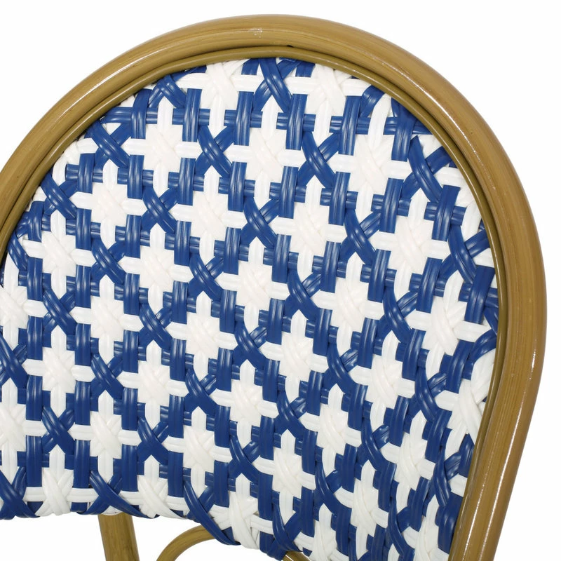 Brand new 🥰 GDFStudio Bronson Outdoor French Bistro Chair, Set Of 2, Blue/White/Bamboo Print Finish 🌟 - Image 10