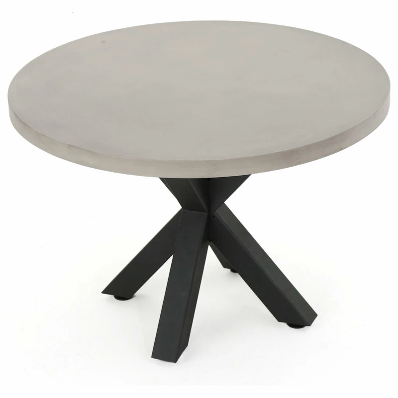 Top 10 💯 GDFStudio Sia Outdoor Modern Lightweight Concrete Circular Dining Table With Cross Base ⌛ - Image 7