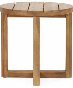 Best deal ๐ GDFStudio Hobbs Outdoor Acacia Wood Circular Side Table, Teak ๐